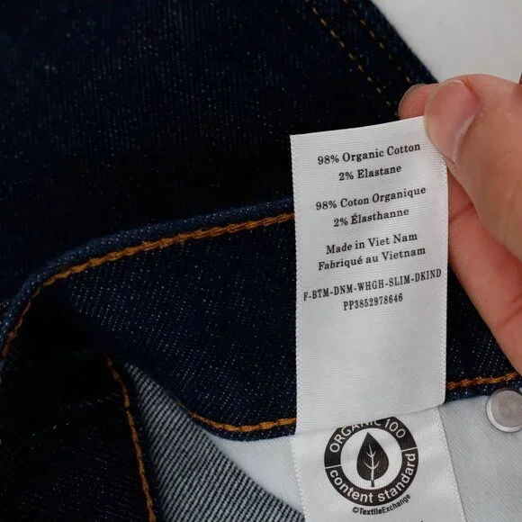 NWT everlane Jeans Women's 23S The Way High Slim Denim Organic Cotton Blend - Picture 14 of 14